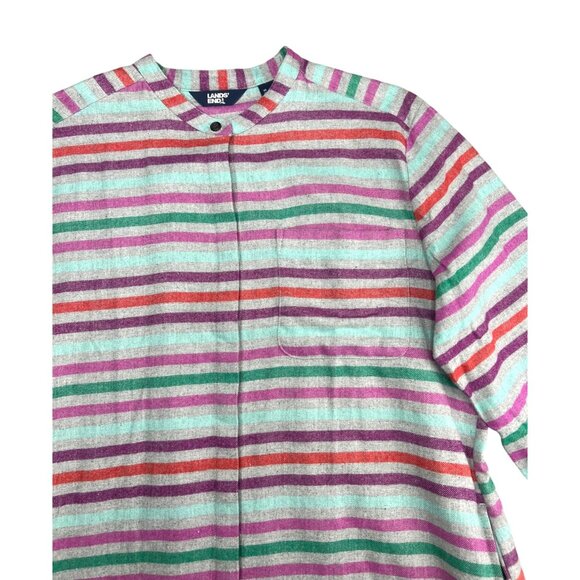 Lands End Womens Flannel A-Line Long Sleeve Tunic Multicolored Long Sleeve M - Picture 15 of 16
